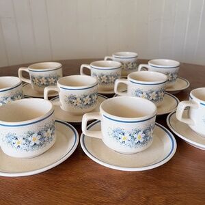 Vintage 1980s Temper-Ware by Lenox Dew Drops Tea Cup and Saucer Set of 10